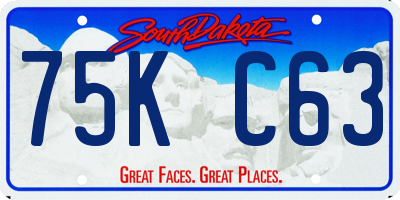 SD license plate 75KC63