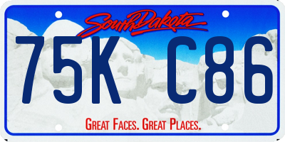 SD license plate 75KC86