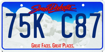 SD license plate 75KC87