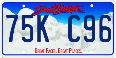 SD license plate 75KC96