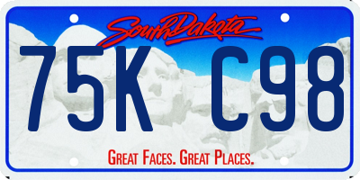 SD license plate 75KC98