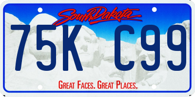 SD license plate 75KC99
