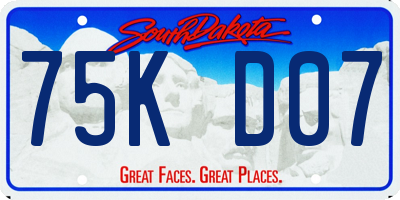 SD license plate 75KD07