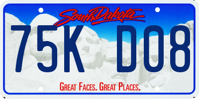 SD license plate 75KD08