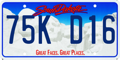 SD license plate 75KD16