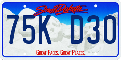 SD license plate 75KD30