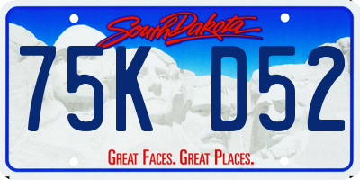 SD license plate 75KD52