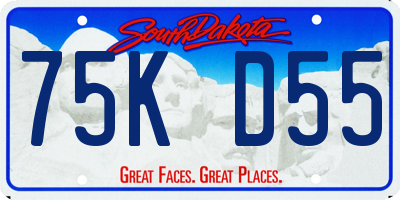 SD license plate 75KD55