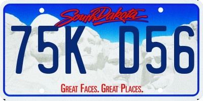 SD license plate 75KD56