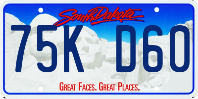 SD license plate 75KD60