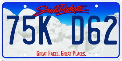 SD license plate 75KD62
