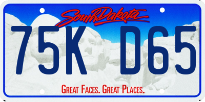 SD license plate 75KD65