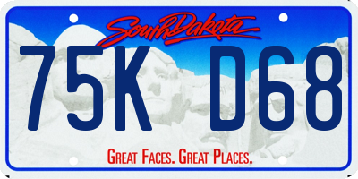 SD license plate 75KD68
