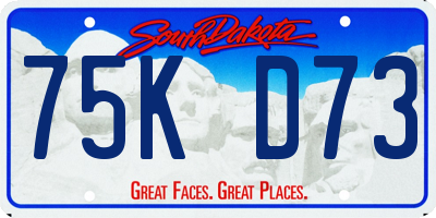 SD license plate 75KD73