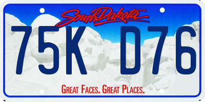 SD license plate 75KD76