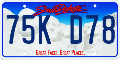 SD license plate 75KD78