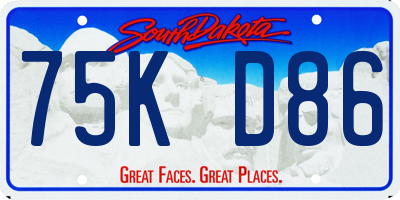 SD license plate 75KD86