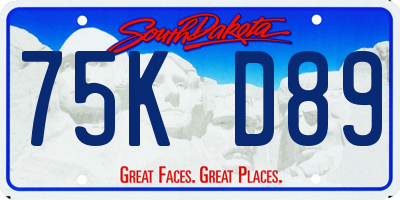 SD license plate 75KD89