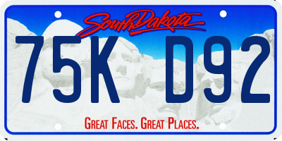 SD license plate 75KD92