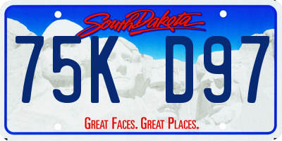 SD license plate 75KD97