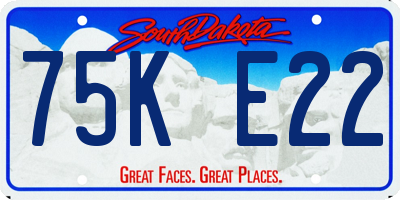 SD license plate 75KE22