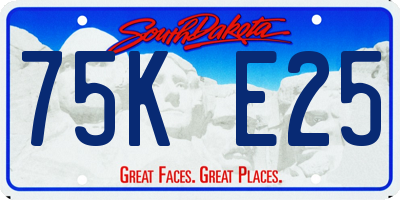 SD license plate 75KE25