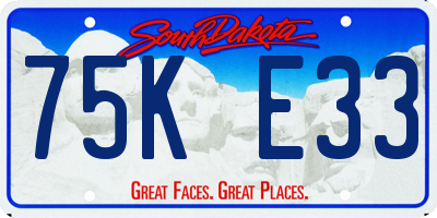 SD license plate 75KE33