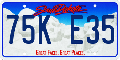 SD license plate 75KE35