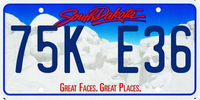 SD license plate 75KE36