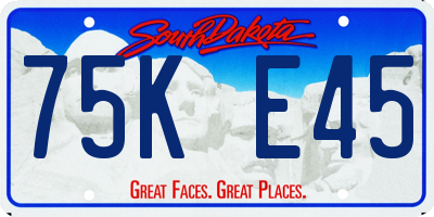SD license plate 75KE45