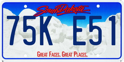 SD license plate 75KE51