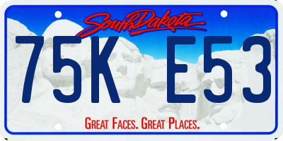 SD license plate 75KE53