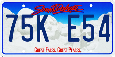 SD license plate 75KE54
