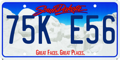 SD license plate 75KE56