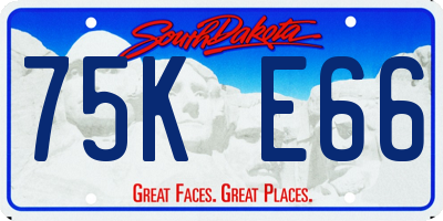 SD license plate 75KE66