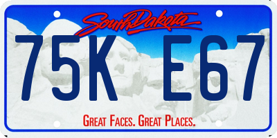 SD license plate 75KE67