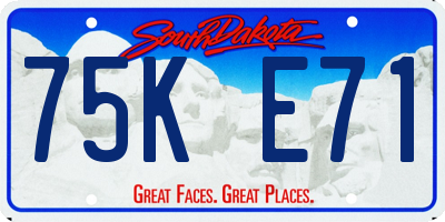 SD license plate 75KE71