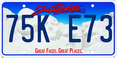 SD license plate 75KE73