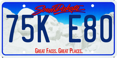 SD license plate 75KE80