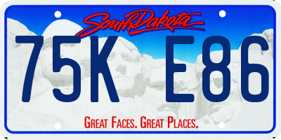 SD license plate 75KE86