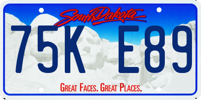 SD license plate 75KE89