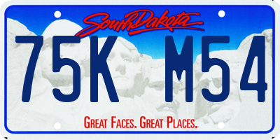 SD license plate 75KM54