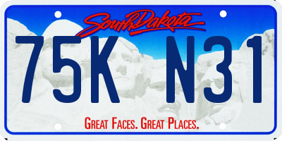 SD license plate 75KN31