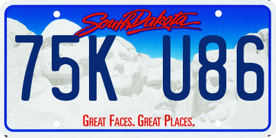 SD license plate 75KU86