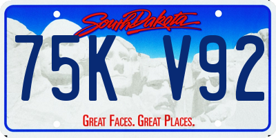 SD license plate 75KV92