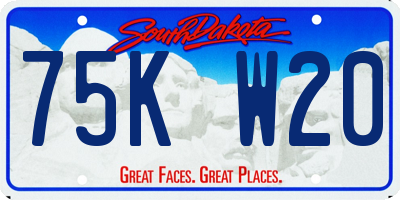 SD license plate 75KW20