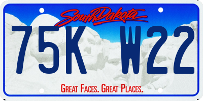 SD license plate 75KW22