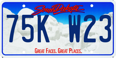 SD license plate 75KW23