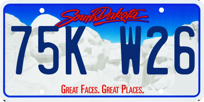 SD license plate 75KW26