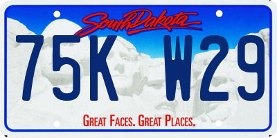 SD license plate 75KW29